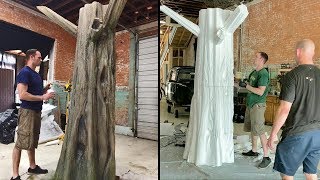 Carving a tree out of EPS Styrofoam  Hot wire sculpting technique [upl. by Anitsej846]