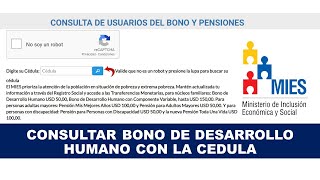 COMO CONSULTAR SI ERES BENEFICIARIO DEL BONO DE DESARROLLO HUMANO [upl. by Joachim]