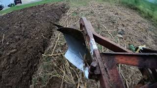 Moldboard plowing with a sub compact tractor [upl. by Sublett]