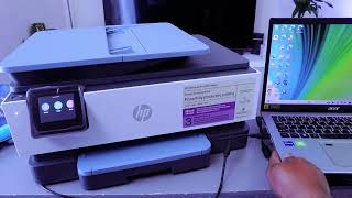 How To Connect HP 8135e Printer To Computer With a USB Cable and Print a Test Page [upl. by Aerdno]