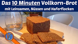 Vollkornbrot einfach selber machen 🍏  mit Sauerteig  in 10 Minuten im Brotbackautomat [upl. by Bobker165]