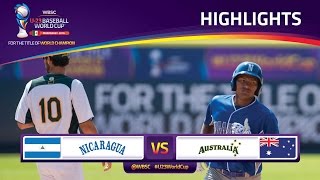 Highlights No 18 Nicaragua v No 13 Australia  U23 Baseball World Cup 2016 [upl. by Akila]