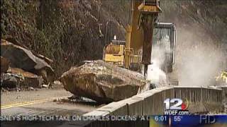 Polk County Tennessee Rockslide Nearly Kills Road Crew [upl. by Zabrine]