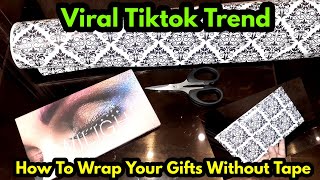 Tiktok HackWrap Your Gift Without TapeHow To Pack Your Gift Without TapeAsma Haseeb [upl. by Eneleuqcaj]