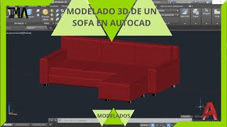 AutoCAD 3D 25 Ejercicio de modelado 3D en AutoCAD Sofá moderno [upl. by Lussi]