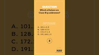 MCQ140  Which of below are ClassB ip addresses [upl. by Sunny]