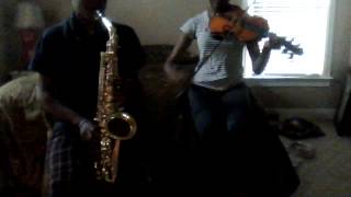 violin and alto sax duet quotwont go backquot [upl. by Ibbison559]