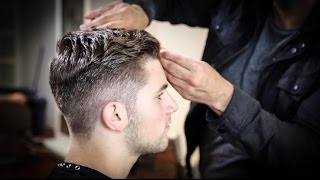 College Haircut For Guys  Thick Wavy Combed Back Haircut Tutorial  MATT BECK VLOG 63 [upl. by Nareht360]