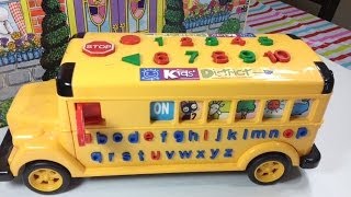 School Bus  Learn Numbers Alphabets Words Cool Yellow Big Bus For Kids Toddlers [upl. by Granny]