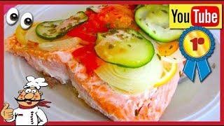 ⭕️ SALMON en PAPILLOTE al HORNO 🐟 RECETAS de SALMON [upl. by Jabez174]