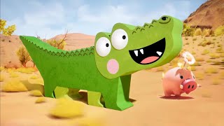 Fastest Running Race In The Desert  Silly Crocodile Animated Stories For Kids [upl. by Ivon]