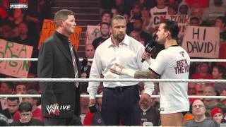 Raw  CM Punk describes his conspiracy theory to WWE COO Triple H [upl. by Aivat699]