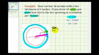 Example Determine the Number of Revolutions Per Second of a Car Tire [upl. by Gastineau]