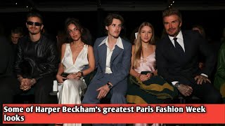 Some of Harper Beckhams greatest Paris Fashion Week looks [upl. by Nylissej]