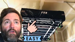 Overland Roof Top Tent Garage Hoist System with Jeep Wrangler JKU [upl. by Vanya]