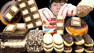 ASMR Chocolate Desserts Ice Cream Donut Mini Eclairs Layered Cake Milka Bar Cookies [upl. by Zippel777]