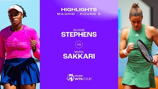 Sloane Stephens vs Maria Sakkari  2024 Madrid Round 3  WTA Match Highlights [upl. by Solhcin]