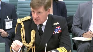 First Sea Lord gives evidence to Commons committee about Royal Navy readiness levels [upl. by Armilda]