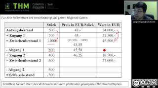 Beispiel zur Berechnung gleitender gewogener Durchschnittspreis [upl. by Ahsiram344]