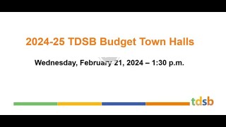 TDSB Budget Town Hall Meeting  February 21 2024 [upl. by Becker729]