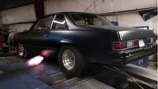 800 SHOT OF NITROUS SPRAYED ON THE DYNO 600ci big block Malibu [upl. by Starla]