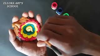 Easy Diya Painting Diya Coloring Ideas Diya Decoration Diya Coloring for DiwaliDiwali home decor [upl. by Arianne430]