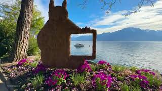 Montreux Magical Swiss Town with Palm Trees Switzerland 4K [upl. by Jacobina]