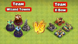 Team XBow vs Team Wizard Tower  Clash of Clans [upl. by Eelnayr]