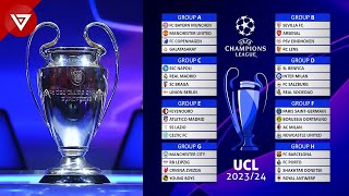 UEFA Champions League Draw 202324 Group Stage  UCL Draw Results 202324 [upl. by Frager]