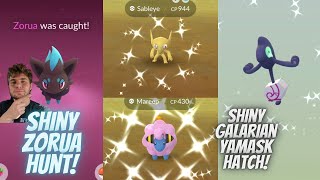 ✨Shiny Zorua Hunt Shiny Galarian Yamask Hatch Shiny Sableye and More In Pokemon Go✨ [upl. by Ysnap]