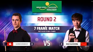 Snooker Indian Open Round 2 Alexander Ursenbacher vs Xiao Guodong Frame 12 [upl. by Roderica]