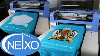 A3 Size DTG T shirt printer White Ink customized printing demo tutorial [upl. by Asirrak697]