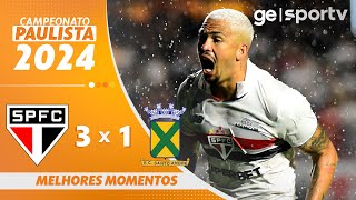 SÃO PAULO 3 X 1 SANTO ANDRÉ  MELHORES MOMENTOS  CAMPEONATO PAULISTA 2024  geglobo [upl. by Aipotu]