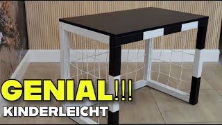 KINDER SCHREIBTISCH mit FUßBALLTOR zum selber bauen 🏆 [upl. by Niuqaoj]