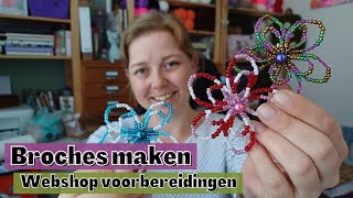 Broches maken van kralen en meer webshop voorbereidingen  Studiovlog [upl. by Ahsilef853]