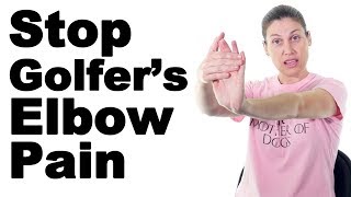 7 Best Golfers Elbow Pain Relief Treatments Medial Epicondylitis  Ask Doctor Jo [upl. by Weisbart]