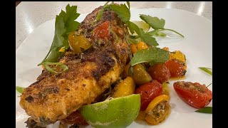 Oven Roasted Monkfish With fresh garlic herb tomatoes [upl. by Tice69]