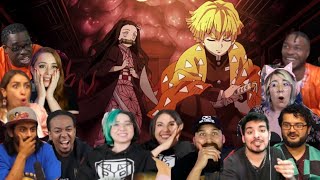 ZENITSU SAVES NEZUKO CHANN Demon Slayer Movie Mugen Train REACTION COMPILATION [upl. by Nnaeus797]