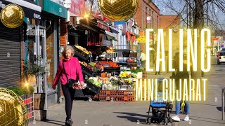 Walk tour to Mini Gujarat Ealing Road in London Wembley [upl. by Ahtaela]