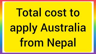 Total cost to apply Australia from Nepal for study  Study Australia from Nepal [upl. by Lauren]