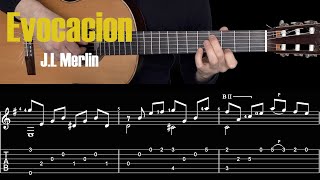 Evocacion  Jose Luis Merlin Guitar Lesson  TAB [upl. by Noryt]