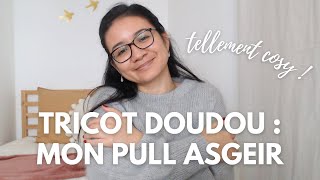 Mon bel Asgeir mon nouveau pull doudou au tricot  podcast tricot [upl. by Arly102]