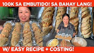 EMBUTIDO 100K kaya kitain SA BAHAY RECIPE  COSTING [upl. by Kowalski]