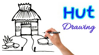 How to Draw hut  झोपड़ी बनाने का आसान तरीका  Jhopadi drawing  Jhopdi banane ka tarika [upl. by Netsruk181]