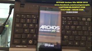 ARCHOS 50e NEON BYPASS GOOGLE ACCOUNT REMOVE FRP 2016 [upl. by Alrep470]