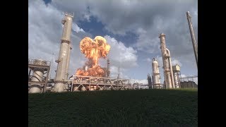 Animation of April 26 2018 Explosion and Fire at the Husky Energy Refinery in Superior Wisconsin [upl. by Ulphi]