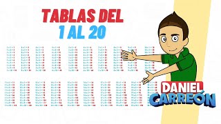 TABLAS DEL 1 AL 20 Super facil  Para principiantes [upl. by Euqinor413]