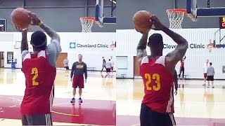 LeBron James VS Kyrie Irving 3 Point Contest During Practice 1 VS 1 [upl. by Bodrogi]