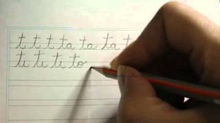 Caligrafía Cómo escribir la letra t minúscula con las vocales [upl. by Engeddi]