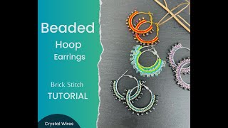 Beaded Brick stitch Hoop Earrings [upl. by Rillis109]